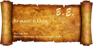Brausz Eliza névjegykártya